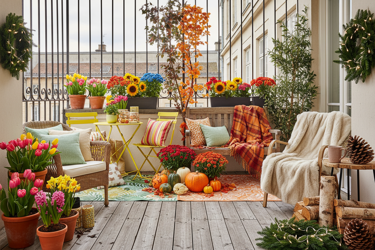 Seasonal Balcony Décor Ideas: From Spring to Winter