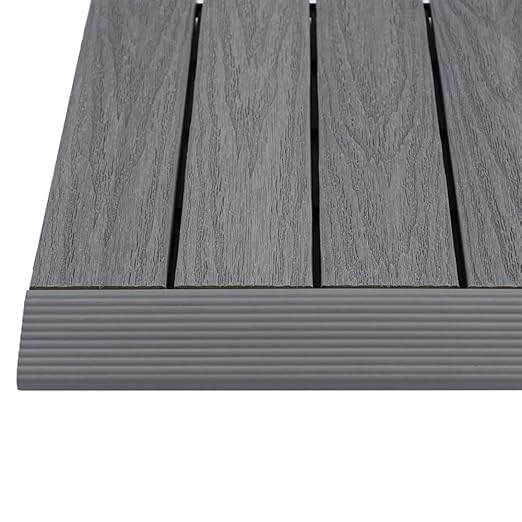 1 in. x 1 ft. Quick Deck Composite Deck Tile Straight Fascia (4-Pieces/Box) (Westminster Gray)