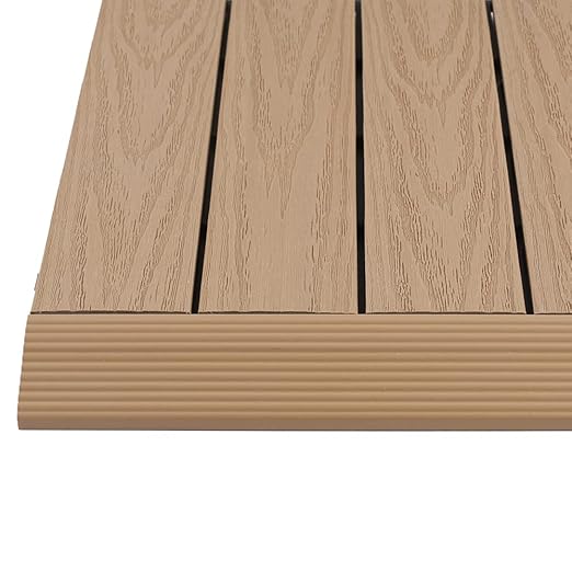 1/6 ft. x 1 ft. Quick Deck Composite Deck Tile Straight Fascia in Canadian Maple (4-Pieces/Box)