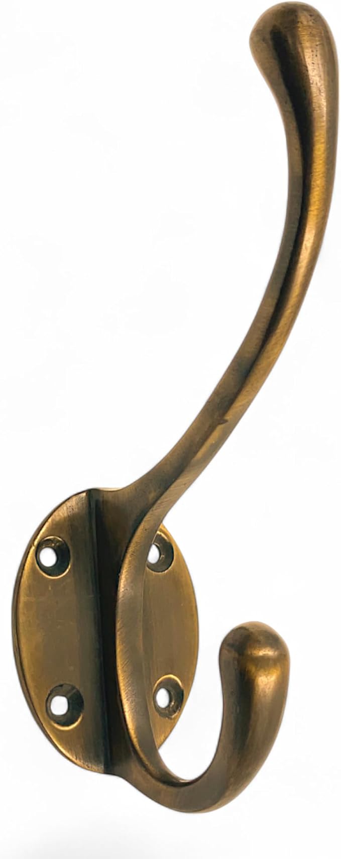 (Pack of 5) Soild Brass Wall Hooks for Hanging, Antique Brass Coat Hooks Wall Mounted, Hooks for Living Room, Bathroom, Kitchen, Bedroom for Coat, Bag, Scarf, Towel, Hat, Key