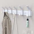 1 Pack Coat Rack Wall Mount,17.3 in Wall Hooks for Hanging, Coat Hanger Wall Mount Towel Rack Hat Rack for Wall with 6 Hooks for Entryway, Bedroom, Bathroom (White, 6 Hooks-1Pack)