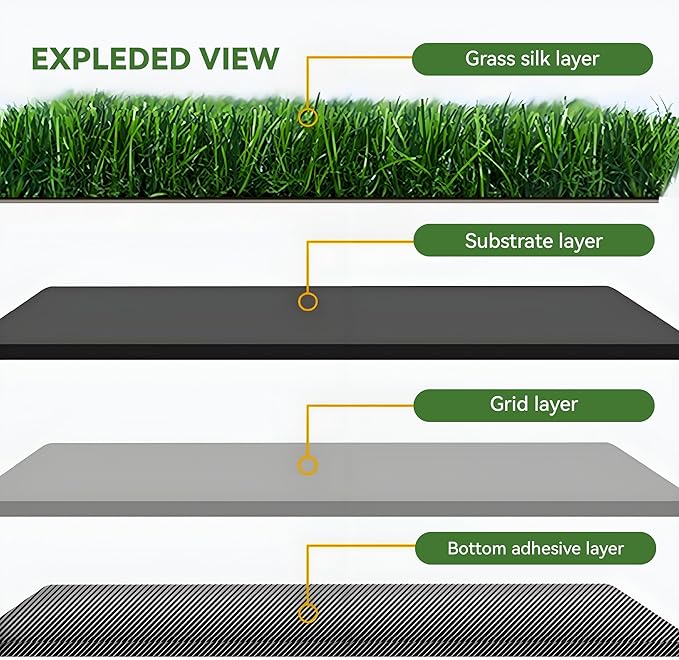 0.8 Inch Artificial Grass Turf - 3FTx32FT Pet Friendly Rug UV Resistant Indoor Outdoor Carpet for Garden, Balcony, Deck