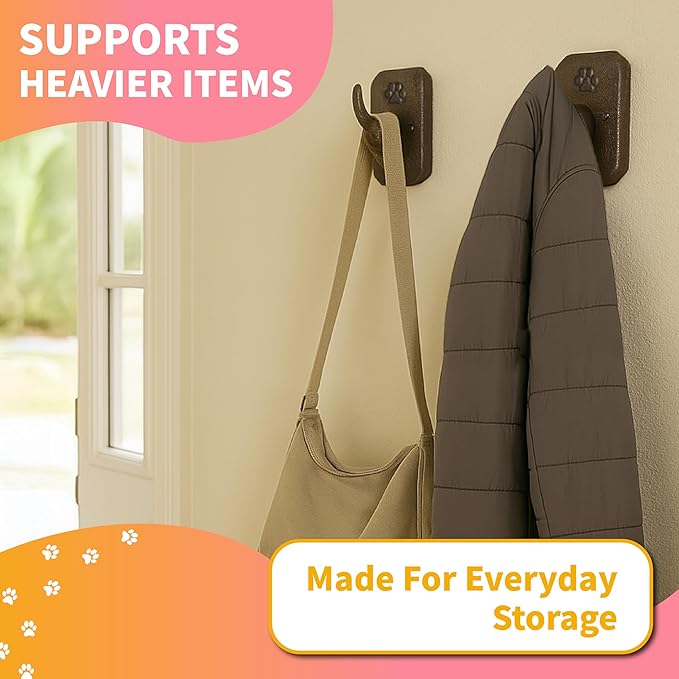 1 Pack Cast Iron Dog Leash Holder for Wall - Dog Butt Hooks Organizer - Heavy Duty Wall Hooks for Keys, Coat, Harness, Hat, Bag, Towel - Rustic Decorative Pet Leash Hook - Gift for Pet Lovers